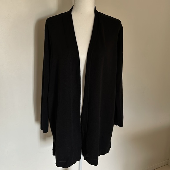 NWT Jones New York Icon Black Open Front Cardigan - Picture 5 of 11